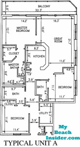 Unit A   3 bedroom 3 bathroom floor plan