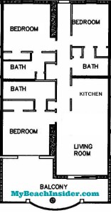 Three Bedroom Three Bathroom Floor Plan MBI
